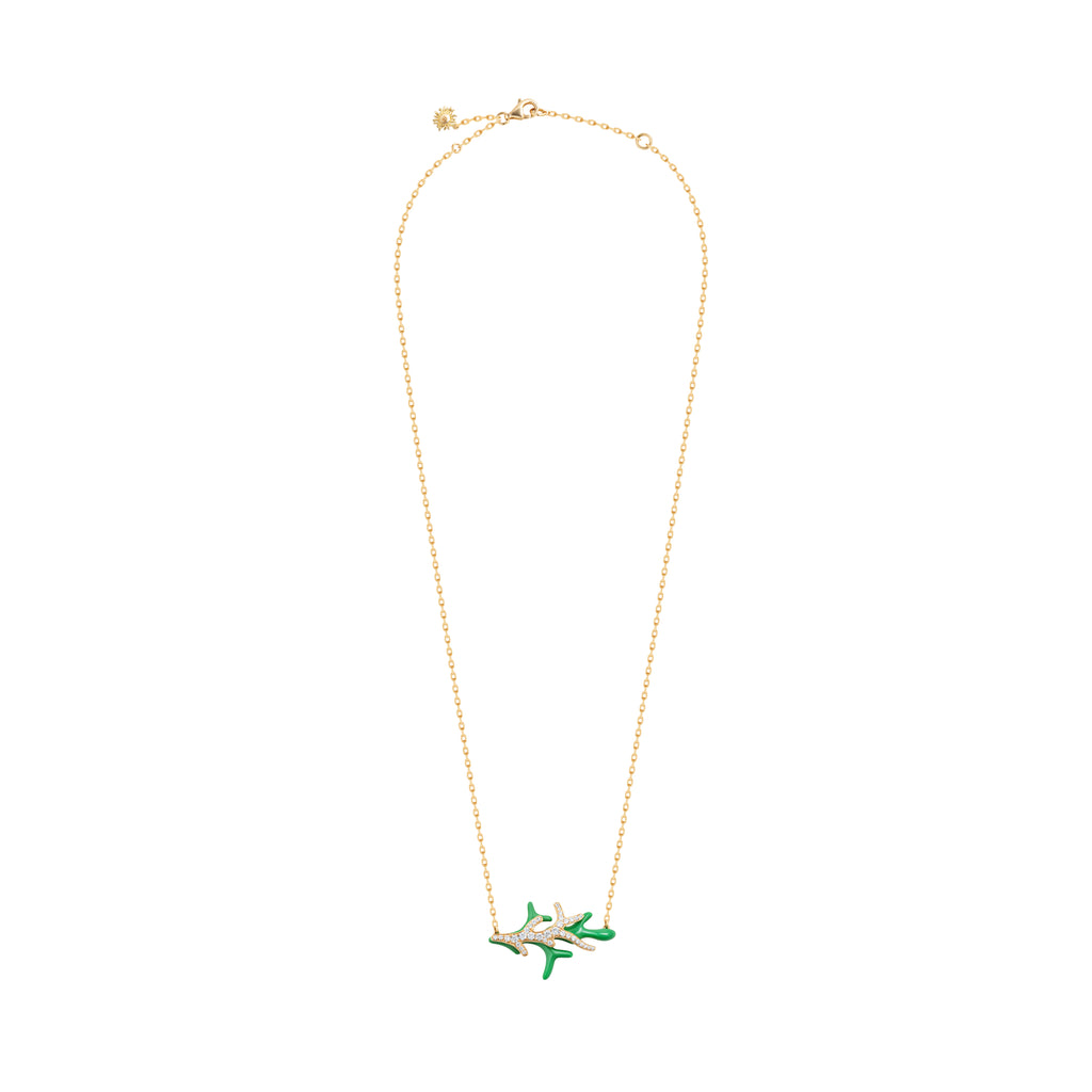 Coral Pendant Necklace Green