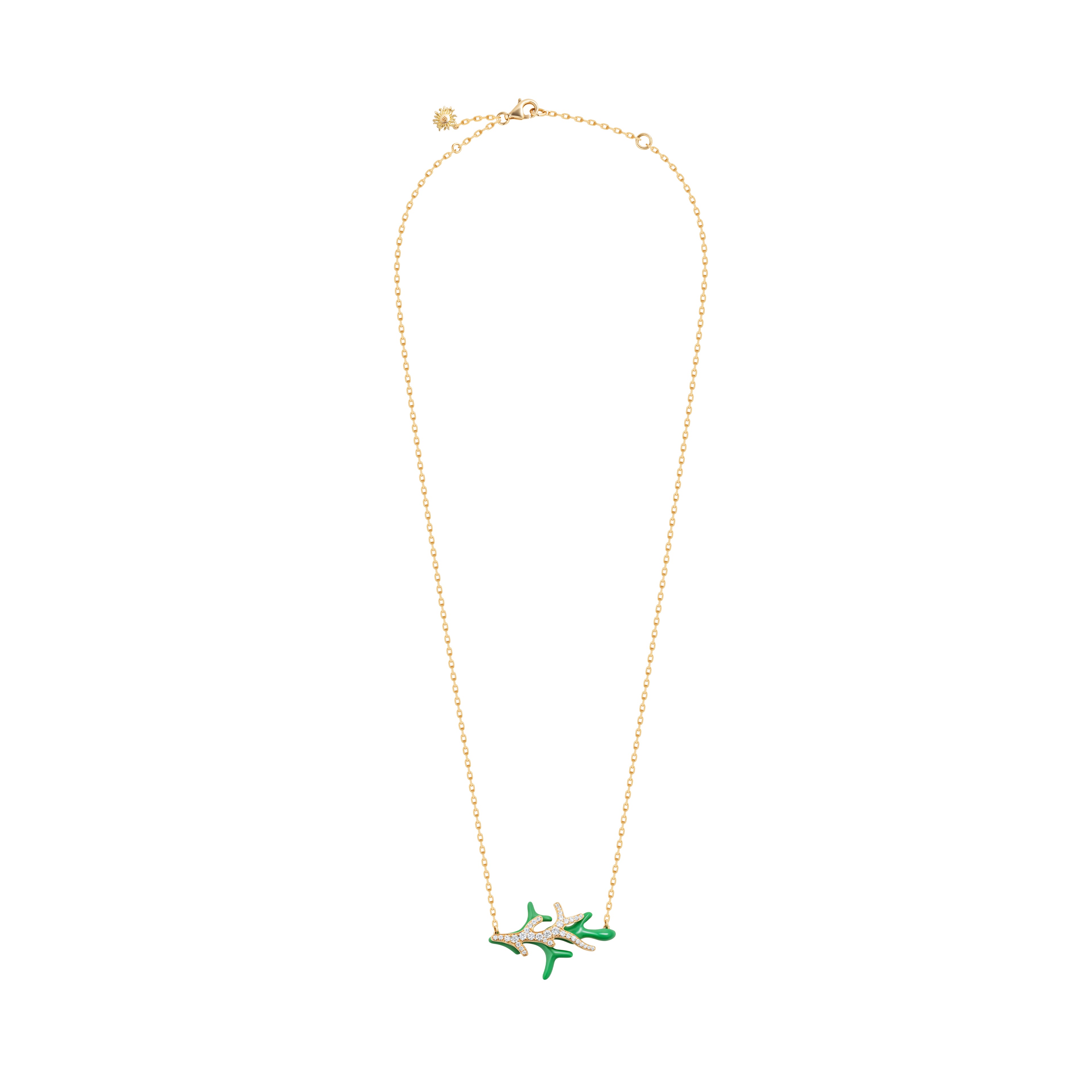 Coral Pendant Necklace Green