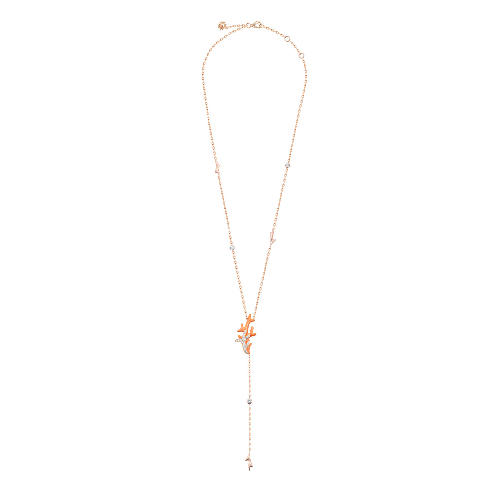 Coral Lariat Necklace