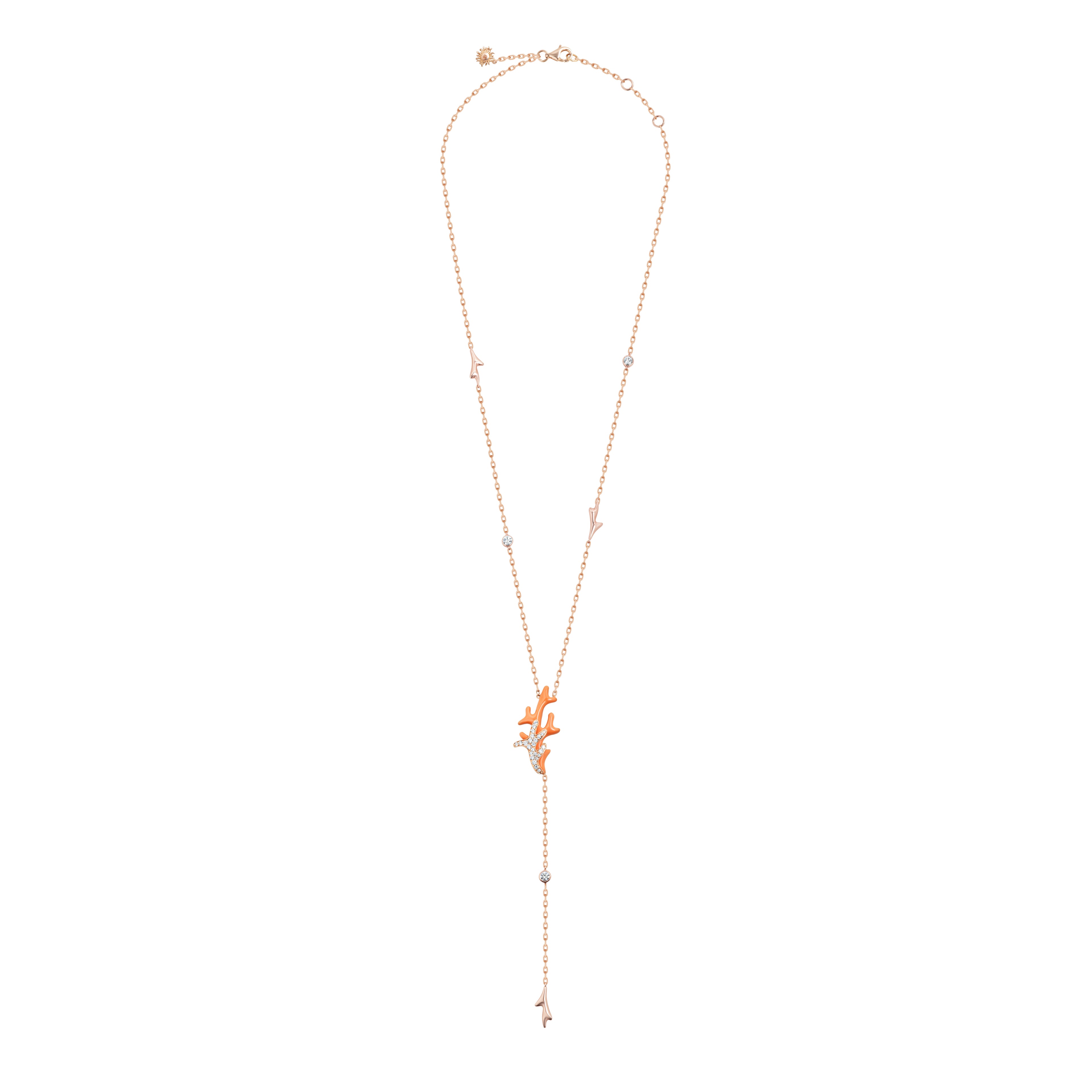 Coral Lariat Necklace