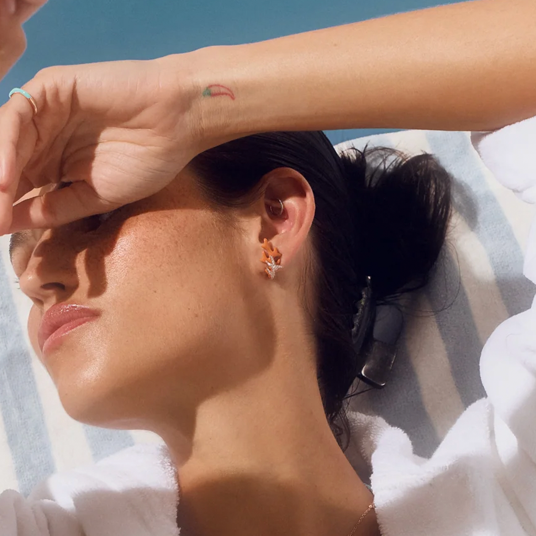 Coral Stud Earrings
