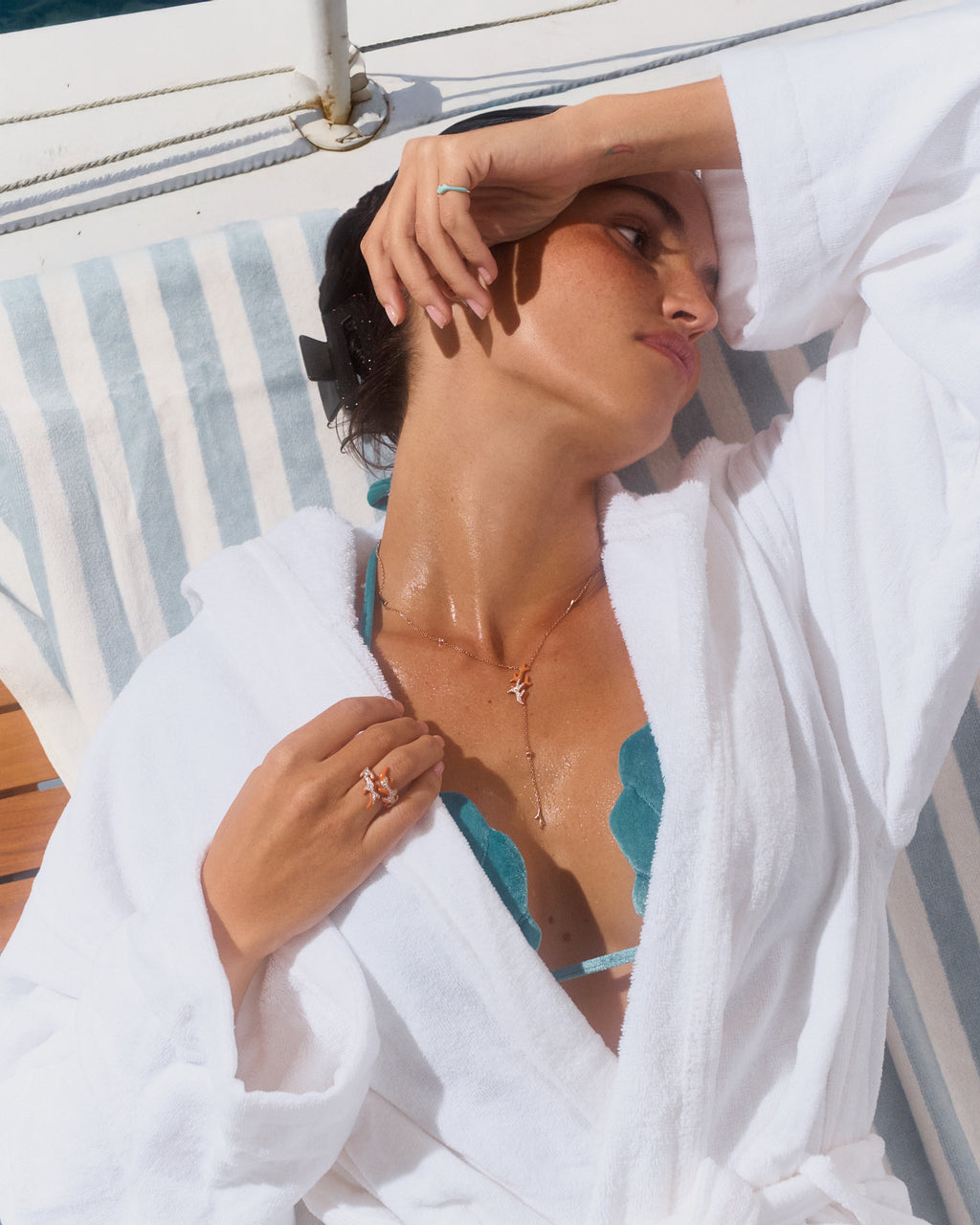 Coral Lariat Necklace