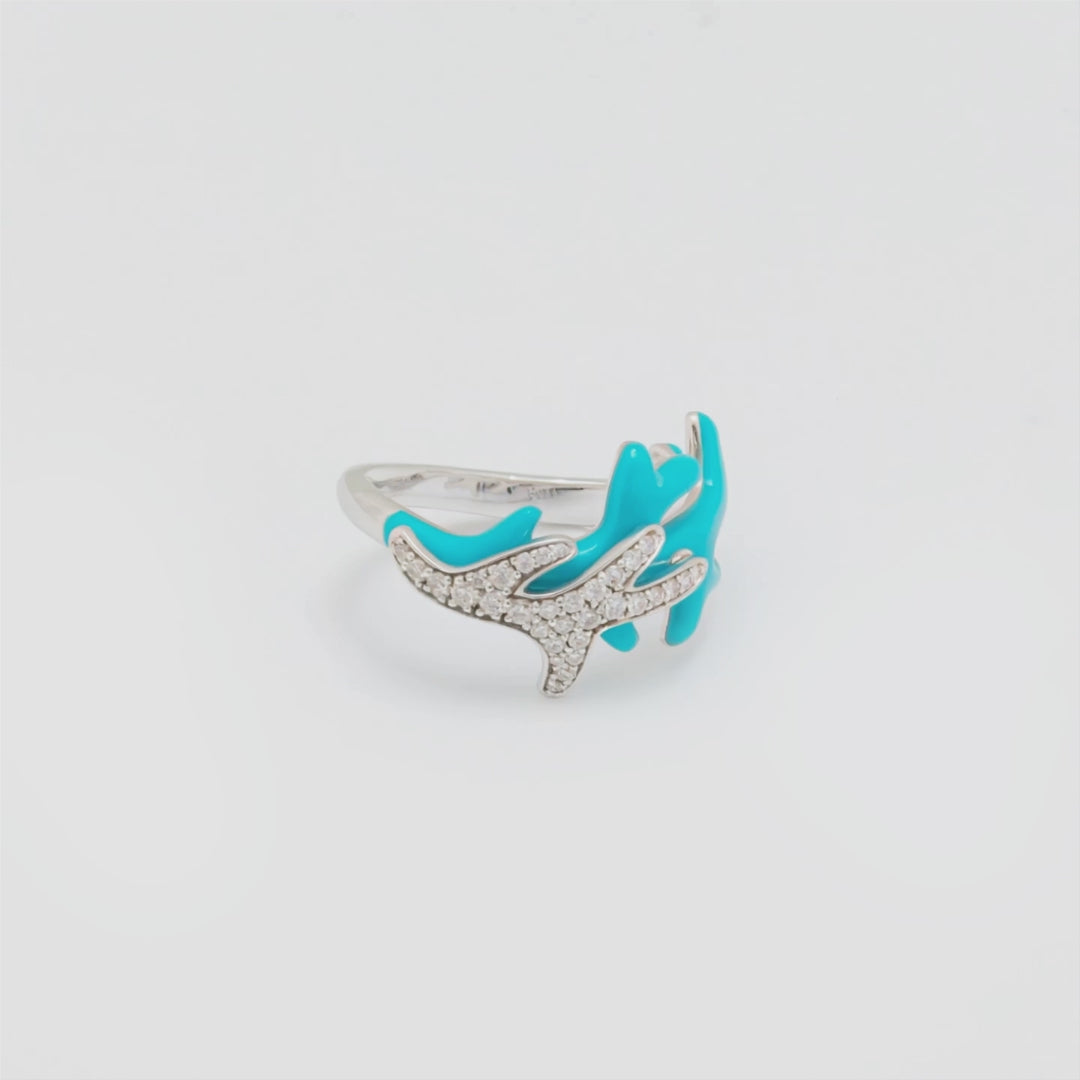 Single Branch Coral Ring Turquoise