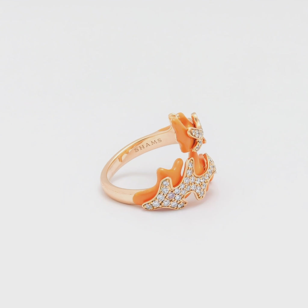 Double Branch Coral Ring