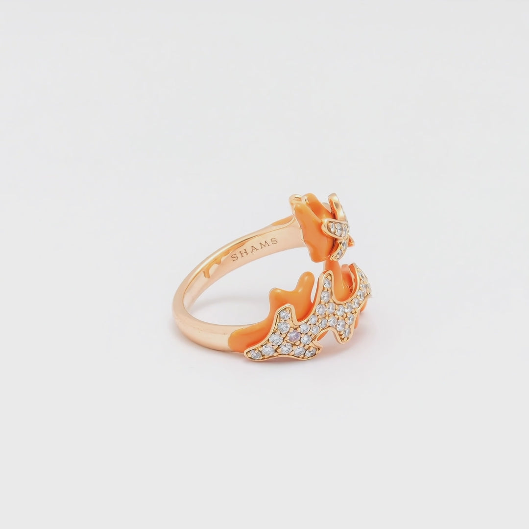 Double Branch Coral Ring
